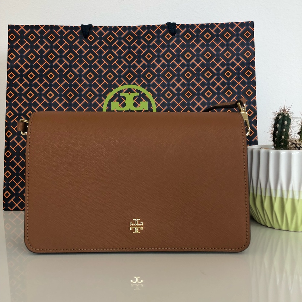 NWT Tory Burch Emerson Combo cross body, tan